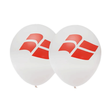 Dannebrogs Ballonnen in Wit 25cm 6x