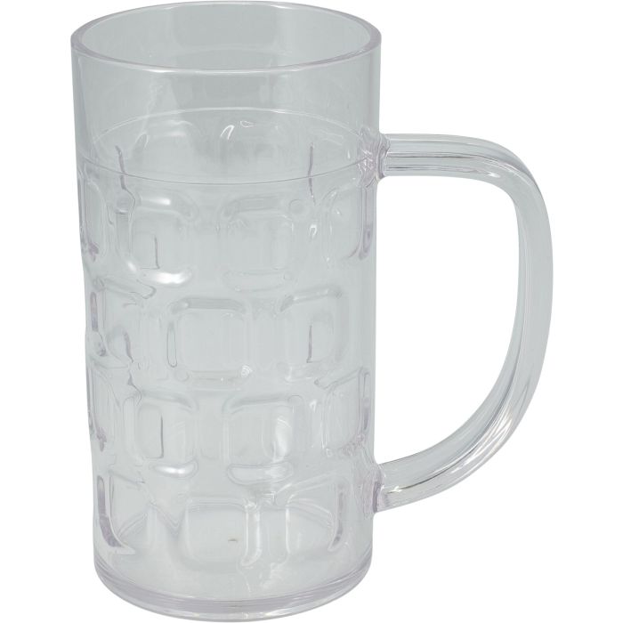 Bierglas met handvat en reliëfpatroon 500 ml