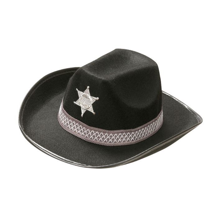 Zwarte sheriff cowboyhoed