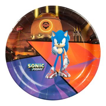 Sonic papieren borden 8x - 23 cm