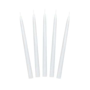 Kaarsen metallic matte witte kaarsen 10x - 24 cm
