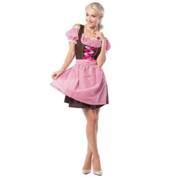 Oktoberfest jurk Anne-Ruth roze en bruin