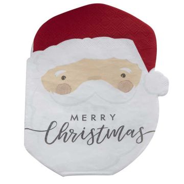 Kerstman servetten 16x - 16x12 cm