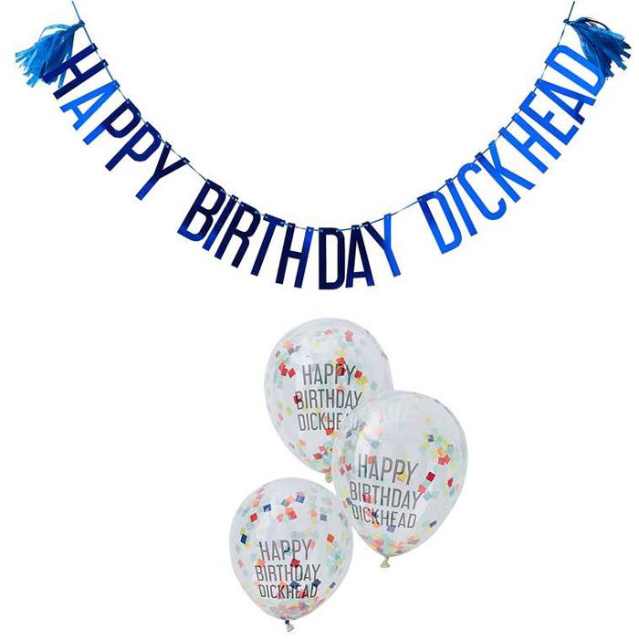 Happy Birthday Dickhead Ballonnen & Slingers