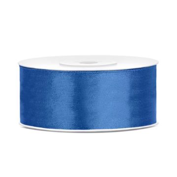 Blauw satijnen lint - 25 mm x 25 m
