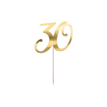 30 jaar kagedecoratie goud - 20,5 cm 