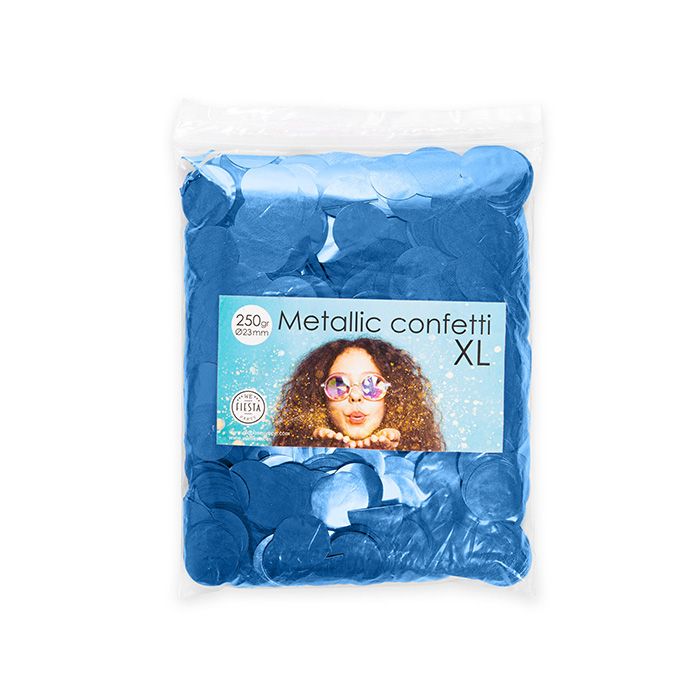 Ronde Metallic Blauwe Confetti - 250 gram
