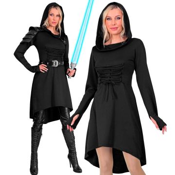 Zwarte gothische capes jurk voor vrouwen