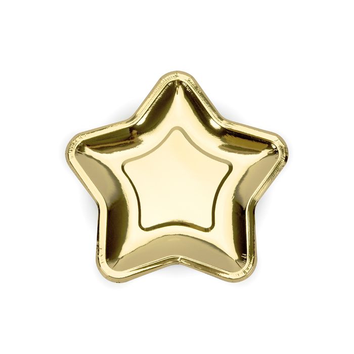 Gouden Ster Papieren Bord 6x - 23 cm