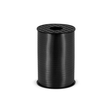 Zwart plastic cadeauband - 5 mm x 225 m