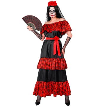 Dia de los Muertos kostuum voor dames - 4 delen