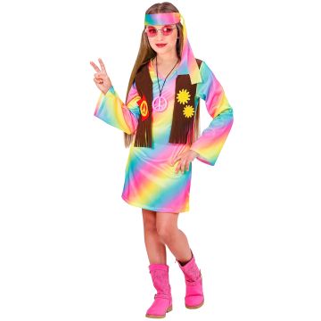 Hippie-jurk met vest en haarband voor meisjes
