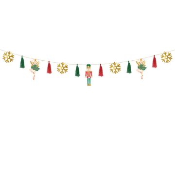 Kerstguirlande met notenkraker, balletdanseres mm 2 meter