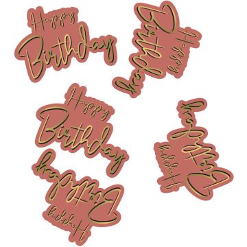 Happy Birthday Tafelconfetti in Golden Dusk 45x