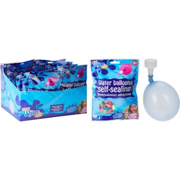 Zelfsluitende waterballonnen, 100 stk. met vulmondstuk