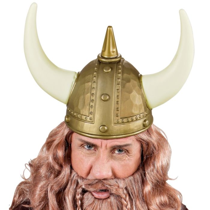 Vikinghelm met punt en hoorn