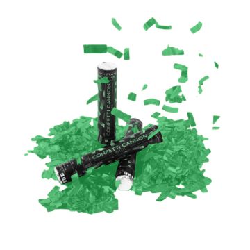 Groen confettibuisje 40 cm PartyVikings - Metallic Rechthoekig