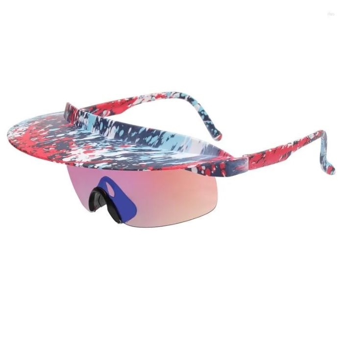 Zonnebrillen m. vizier en splash patroon - onesize