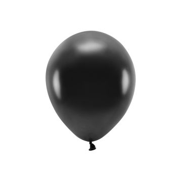 Metallic Zwarte Ballonnen 10x - 30 cm 