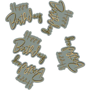 Happy Birthday tafelconfetti in golden dawn 45x - 5 cm