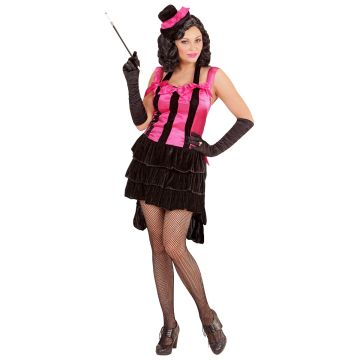 Burlesque diva kostuum met mini top hoed