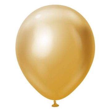 Ballonnen Chrome goud 22 cm 100x 