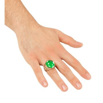 Gouden ring met groene steen