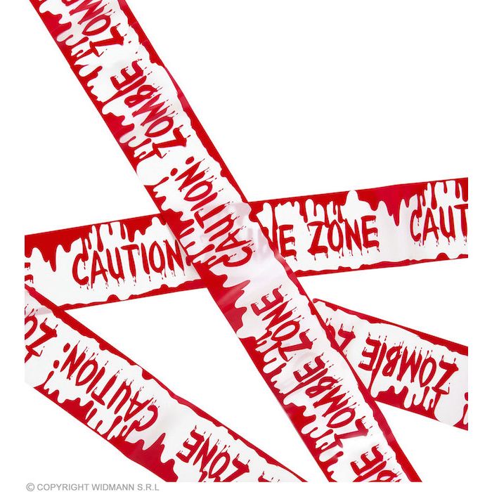 Waarschuwingslint - CAUTION: ZOMBIE ZONE - 7,2 m