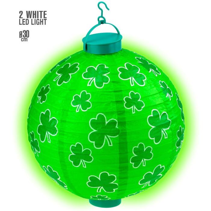St. Patricks LED Lantaarn met Klaver - Ø 30 CM