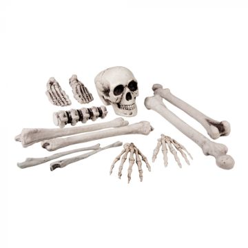 Halloween schedel en botten skelet 12 delen - 25 cm