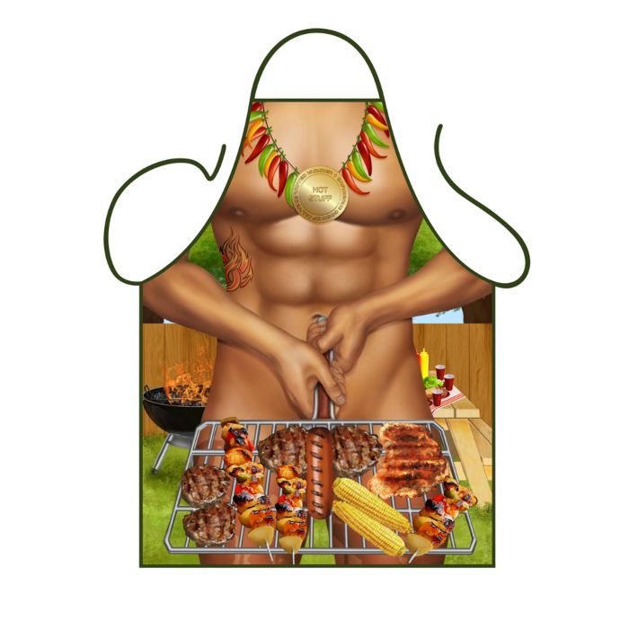 Barbecue man schort