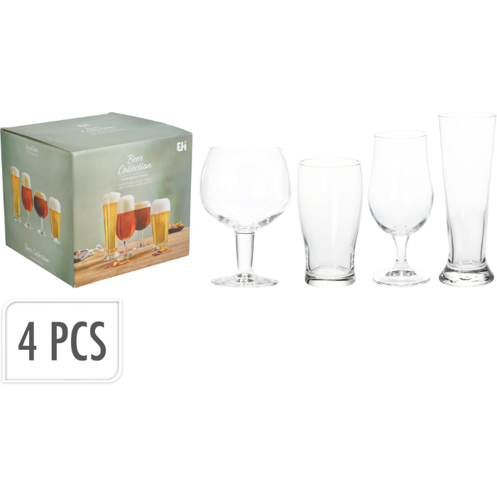 Bierglazen set met Belgische bierglazen 4x 