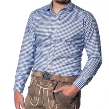 Oktoberfest tyroler blouse blauw Leopold Deluxe