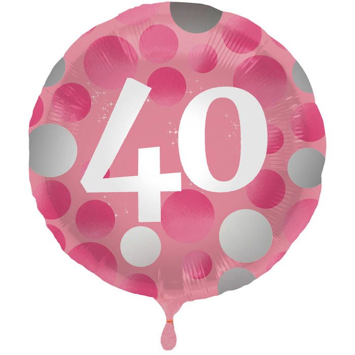 40 Jaar Folie Ballon Roze - 45 cm