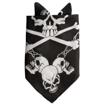 Bandana met schedel zwart 52x55 cm