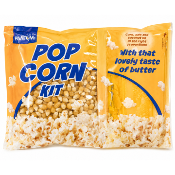Popcorn 50x popcornporties met maïs, zout en kokosolie (6pk)