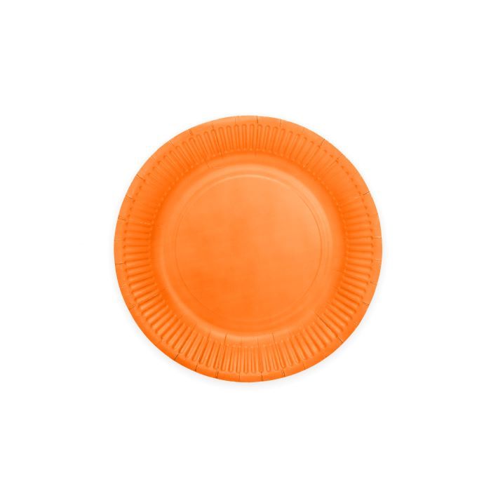 Oranje papieren borden 8x - Ø 18 cm