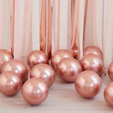 Rose Gold Chrome Mini Ballonnen 40x - 12 cm