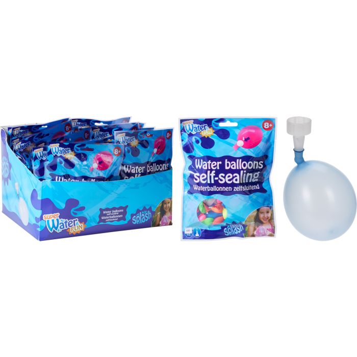 Zelfsluitende waterballonnen, 100 stk. met vulmondstuk
