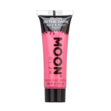 Glow in the dark Gezichts En Lichaamsverf Roze 12 ml Moon Creations
