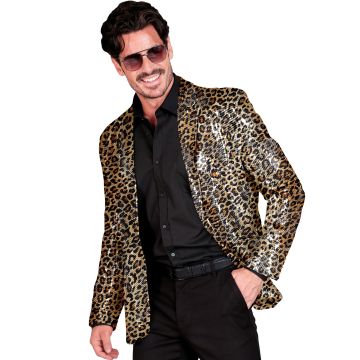 Gouden luipaardpaillettenjasje voor feest