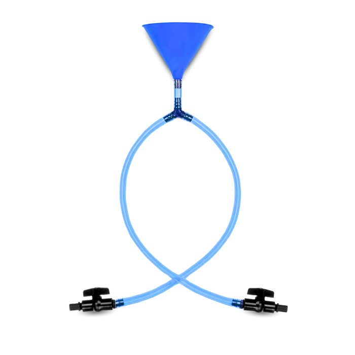 Dubbele trechter biertube blauw 