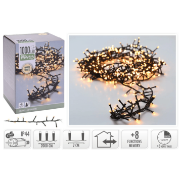 LED lichtslinger 1000 LED Warm wit met stekker - 20 m