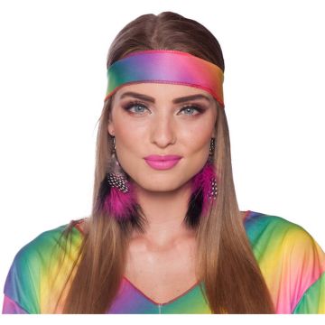 Hippie veren oorbellen 