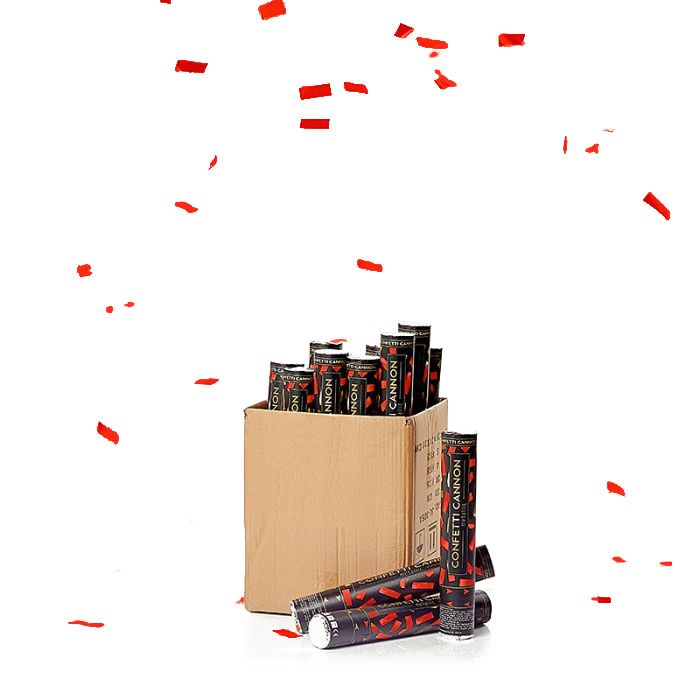 Rode confettibuis 40 cm PartyVikings 50x - Metallische Rechthoekige