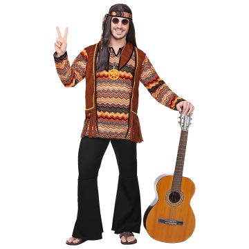Hippiekostuum voor heren met ketting