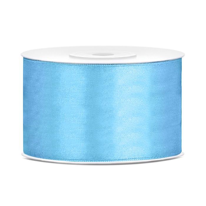 Lichtblauw satinband - 38 mm x 25 m