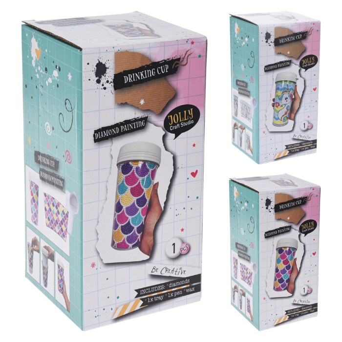 Drinkfles met diamant schilderwerk 85x85x165cm 