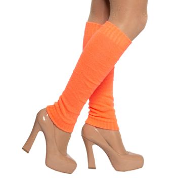 Beenwarmers voor dames one-size neon oranje