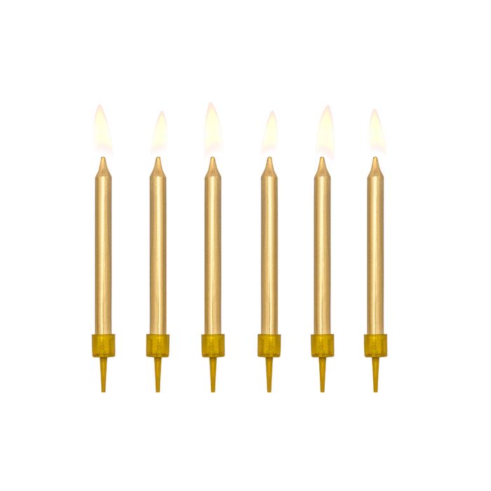 Gouden Verjaardagskaarsen 6x